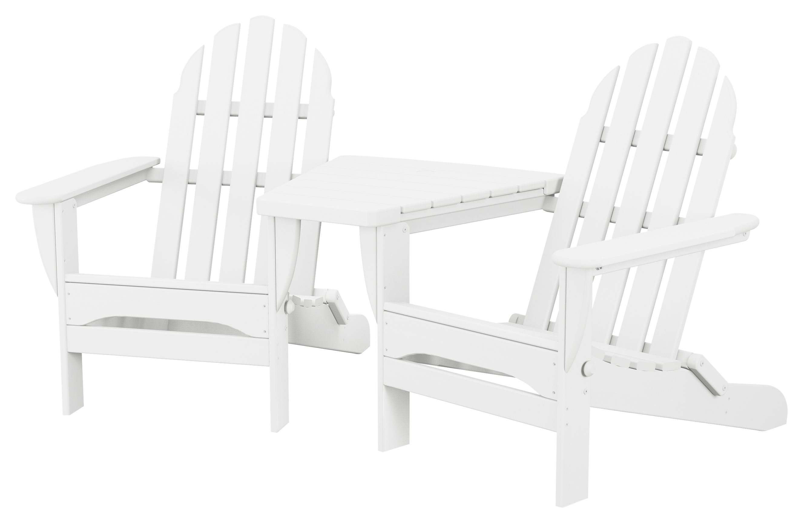 POLYWOOD Classic Folding Adirondack Chairs with Connecting Table | Bass ...